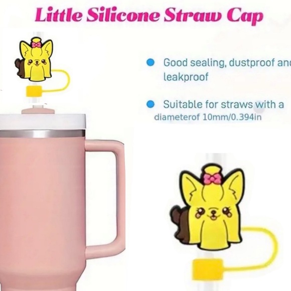 Dog/Puppy Straw Topper, Cups 30/40 oz. Fits 10mm straw, NEW - Picture 3 of 8